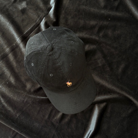 Polo by Ralph Lauren Black Corduroy Cap with Iconic Logo main image 6